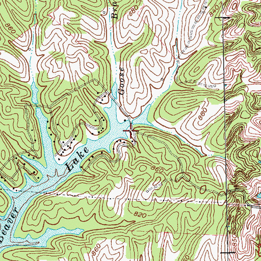Topographic Map of Beaver Lake Boat Dock, KY