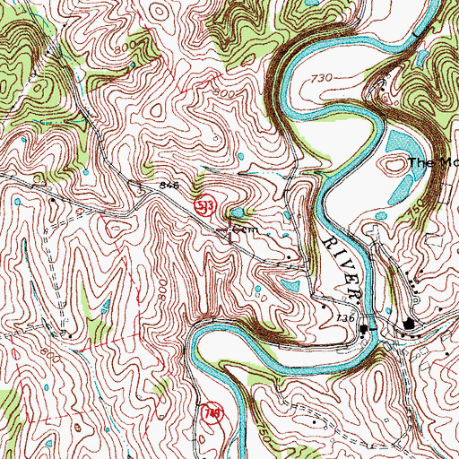 Topographic Map of Bond-McCoy Cemetery, KY