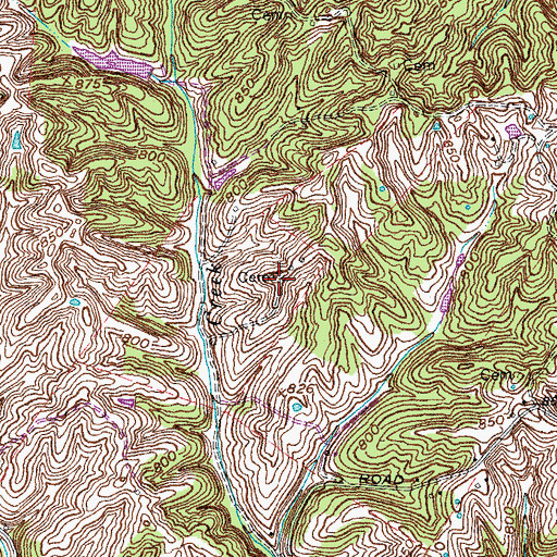 Topographic Map of Buntain Cemetery, KY