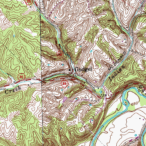 Topographic Map of Gudgel Post Office (historical), KY