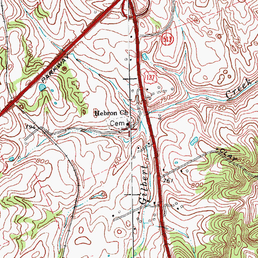 Topographic Map of Hebron School (historical), KY