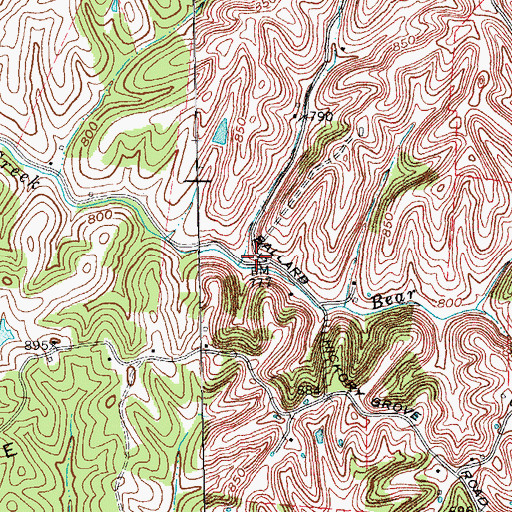 Topographic Map of Hettie Post Office (historical), KY