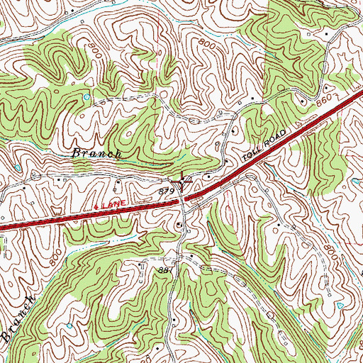 Topographic Map of Hooppole Post Office (historical), KY
