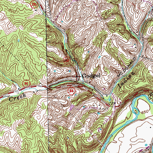 Topographic Map of Huffmans Distillery (historical), KY