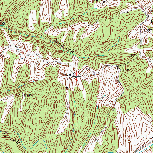 Topographic Map of Jefferies (historical), KY