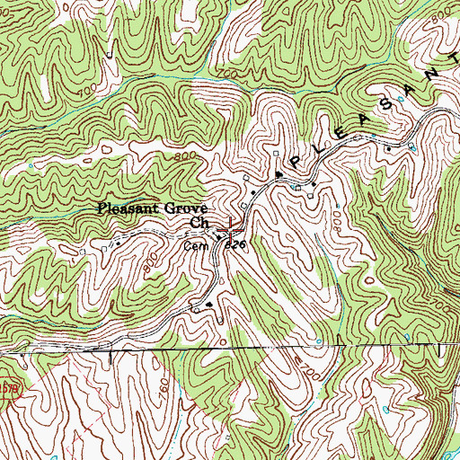 Topographic Map of Pleasant Grove (historical), KY