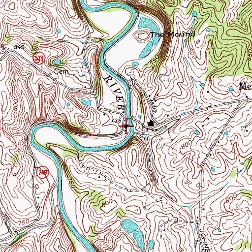 Topographic Map of Rices Mill (historical), KY