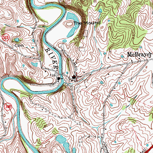 Topographic Map of Sidney Post Office (historical), KY