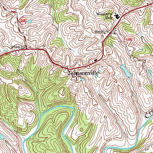 Topographic Map of Stinnett Post Office (historical), KY