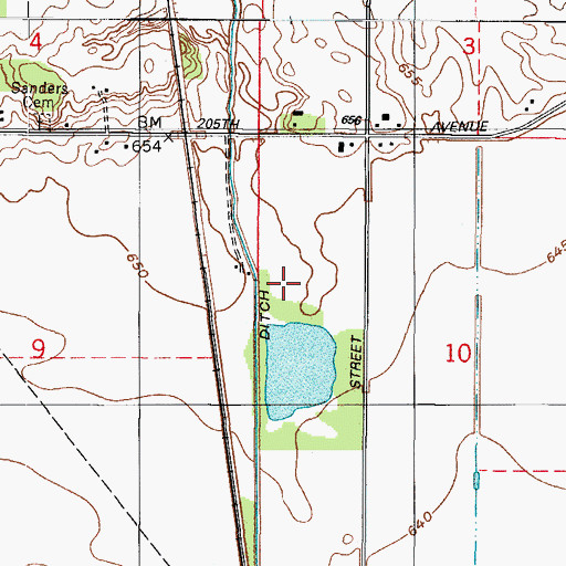 Topographic Map of Lowell Quarry, IN