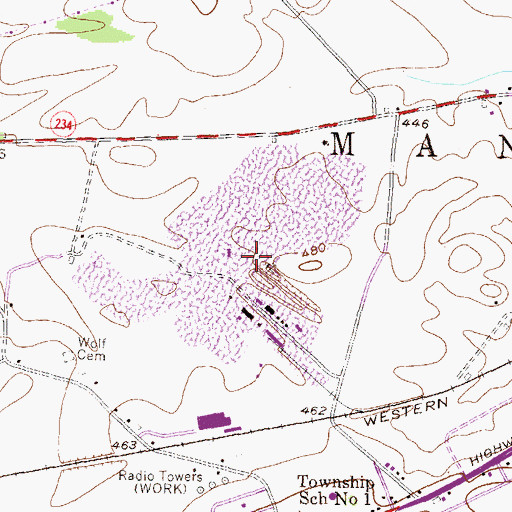 Topographic Map of York Quarry, PA