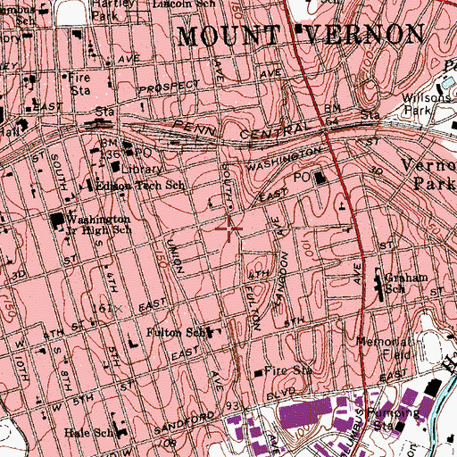 Topographic Map of Embassy Theatre (historical), NY