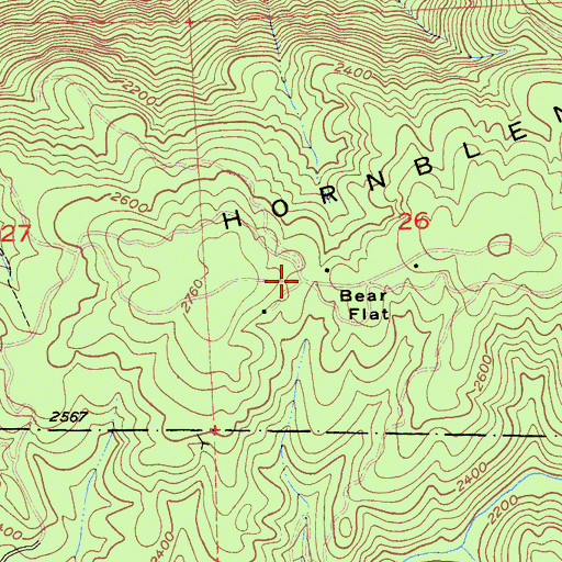 Topographic Map of Bear Flat, CA