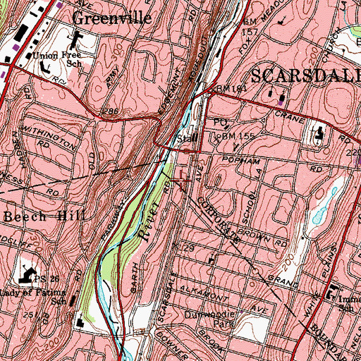 Topographic Map of Scarsdale Plaza Theater (historical), NY