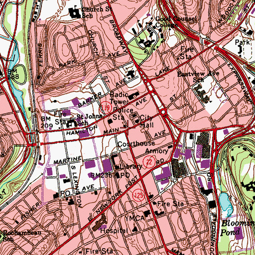 Topographic Map of Keith-Albee Theatre (historical), NY