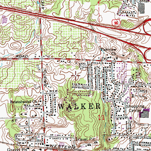 Topographic Map of Alpine Estates Park, MI