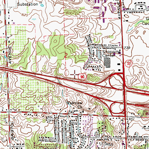 Topographic Map of English Hills Park, MI