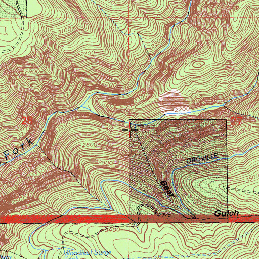 Topographic Map of Bear Gulch, CA