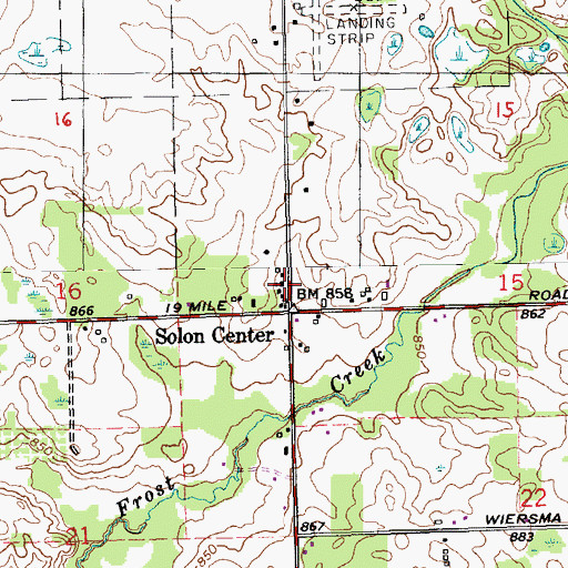 Topographic Map of Solon Center Wesleyan Church, MI