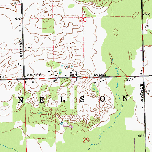 Topographic Map of Hillcrest Community Church, MI