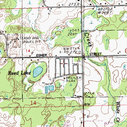 Topographic Map of White Creek Country Estates Mobile Home Park, MI