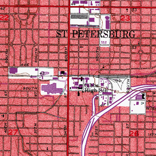 Topographic Map of Maximo Park, FL