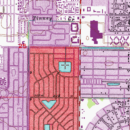 Topographic Map of Meadowlawn Park, FL