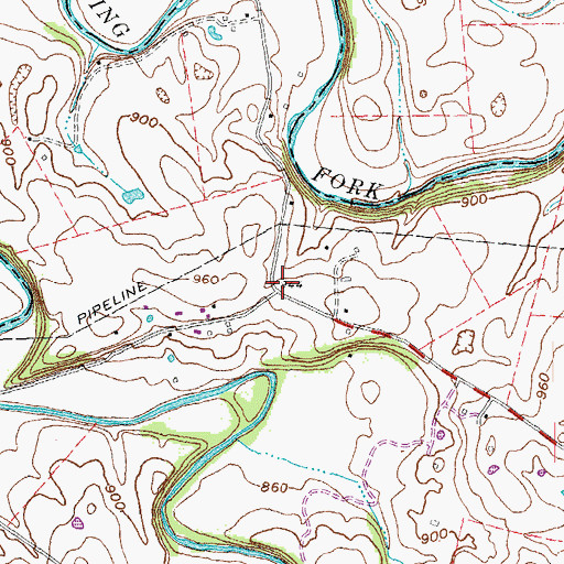 Topographic Map of Englemans Post Office (historical), KY