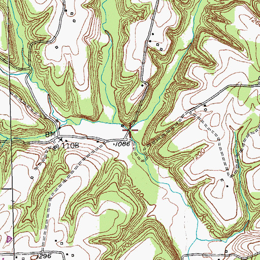 Topographic Map of Fenny Branch, KY