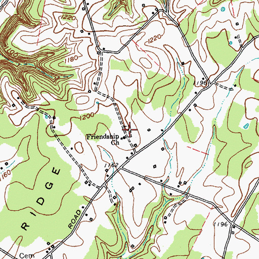 Topographic Map of Friendship Church Cemetery, KY