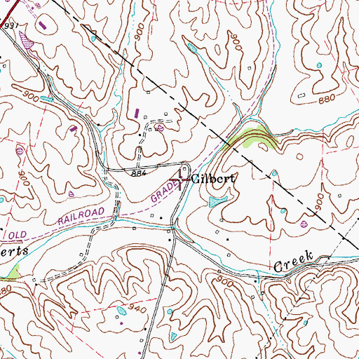 Topographic Map of Gilberts Creek Railroad Station (historical), KY
