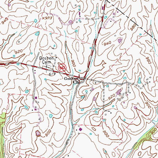 Topographic Map of Goshen School (historical), KY