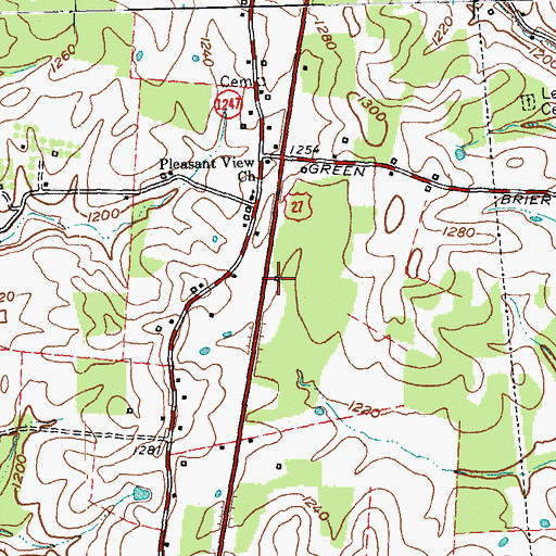 Topographic Map of Greenbriar Church (historical), KY
