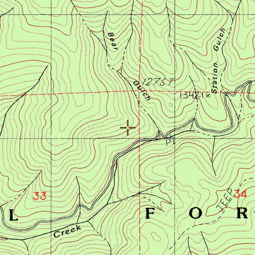 Topographic Map of Bear Gulch, CA