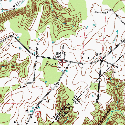 Topographic Map of Polly Ann Church (historical), KY