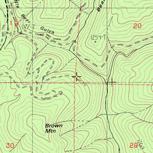 Topographic Map of Bear Gulch, CA