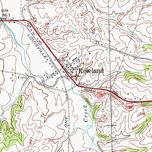 Topographic Map of Rowland School (historical), KY
