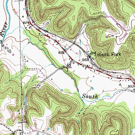 Topographic Map of South Fork School (historical), KY