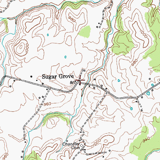Topographic Map of Sugar Grove Church (historical), KY
