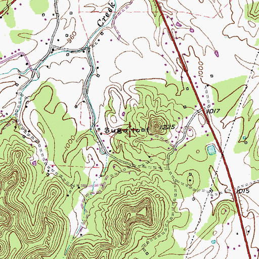Topographic Map of Sugar Loaf Graveyard, KY
