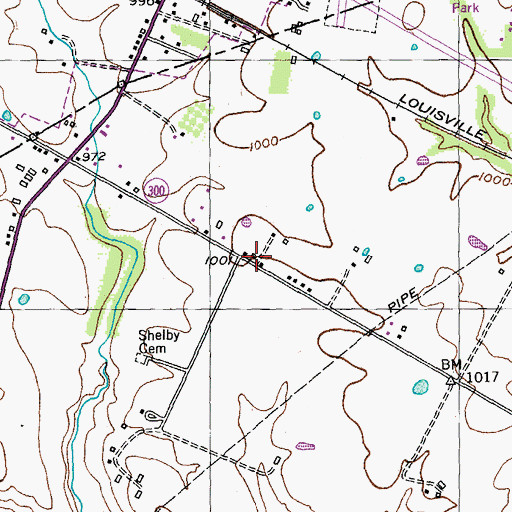 Topographic Map of Travelers Rest Post Office (historical), KY