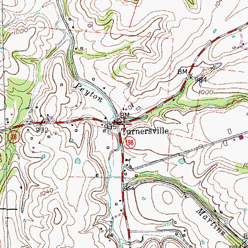 Topographic Map of Turnersville Post Office (historical), KY