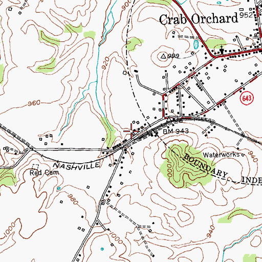 Topographic Map of Whitley Graveyard, KY