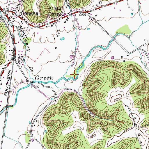 Topographic Map of Yocum Church of God (historical), KY