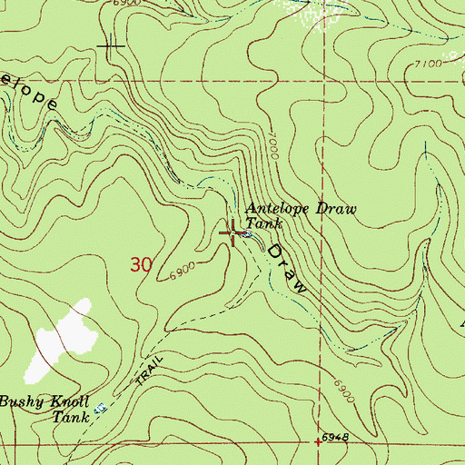 Topographic Map of Antelope Draw Tank, AZ