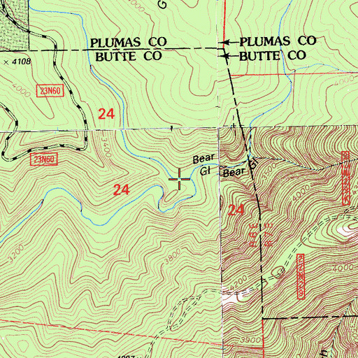 Topographic Map of Bear Gulch, CA