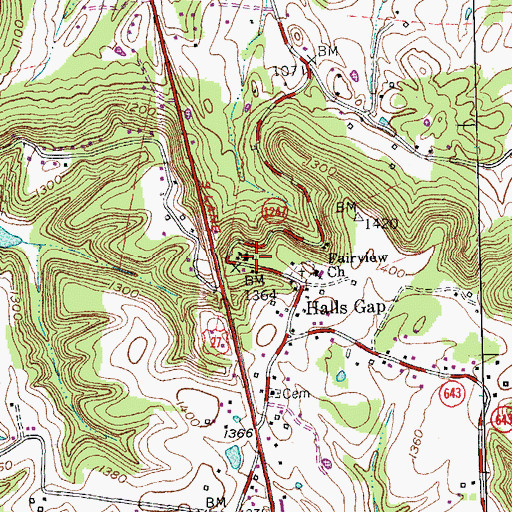 Topographic Map of Youngs Mill Post Office (historical), KY