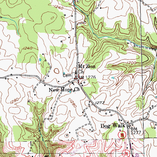 Topographic Map of Avoy Post Office (historical), KY