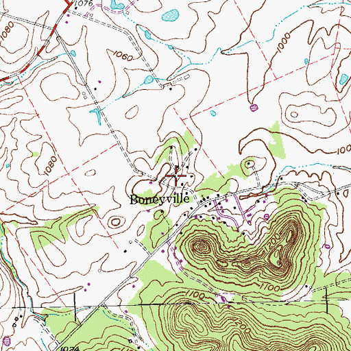Topographic Map of Boneyville School (historical), KY