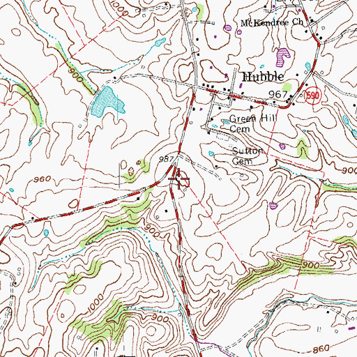 Topographic Map of Bright Post Office (historical), KY